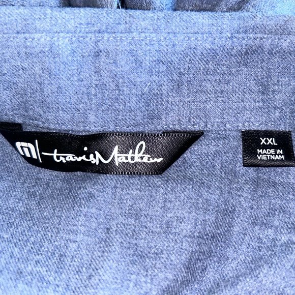 TRAVIS MATHEW Blue Flannel Button Down Long Sleeve Shirt Men's Size XXL - Picture 5 of 7